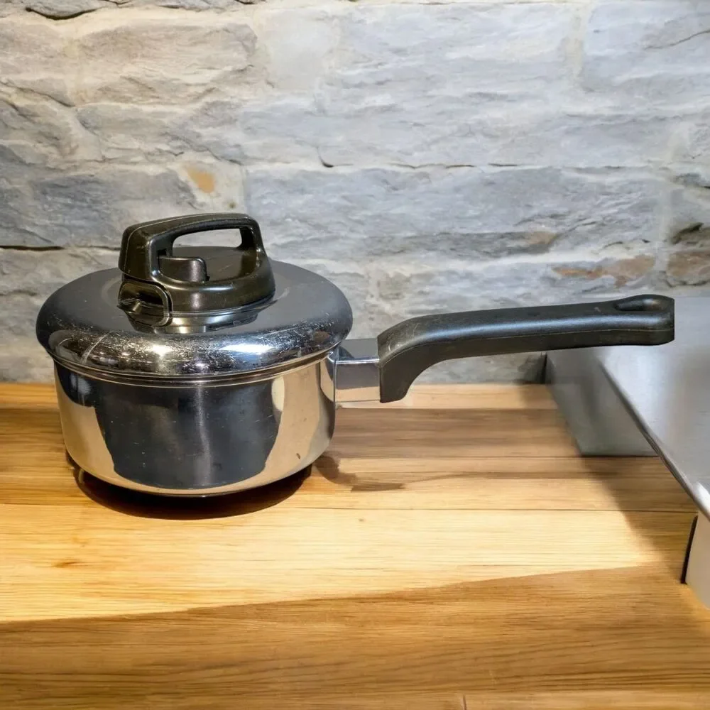 Ultrex Saucepan II With Lid 18/10 Stainless Non Stick 1 Quart Pan Vented Lid